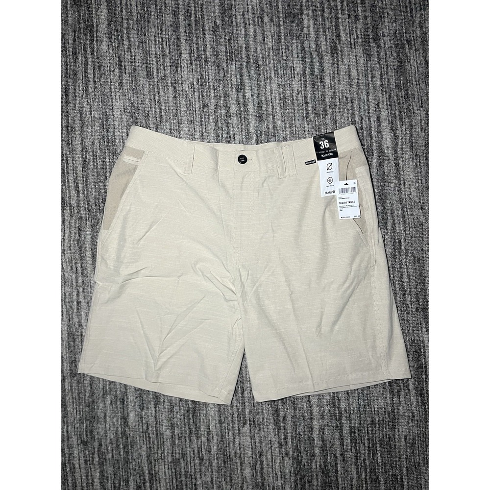 Hurley Mens H20-DRI Performance Dress Shorts Size 36 Light Beige